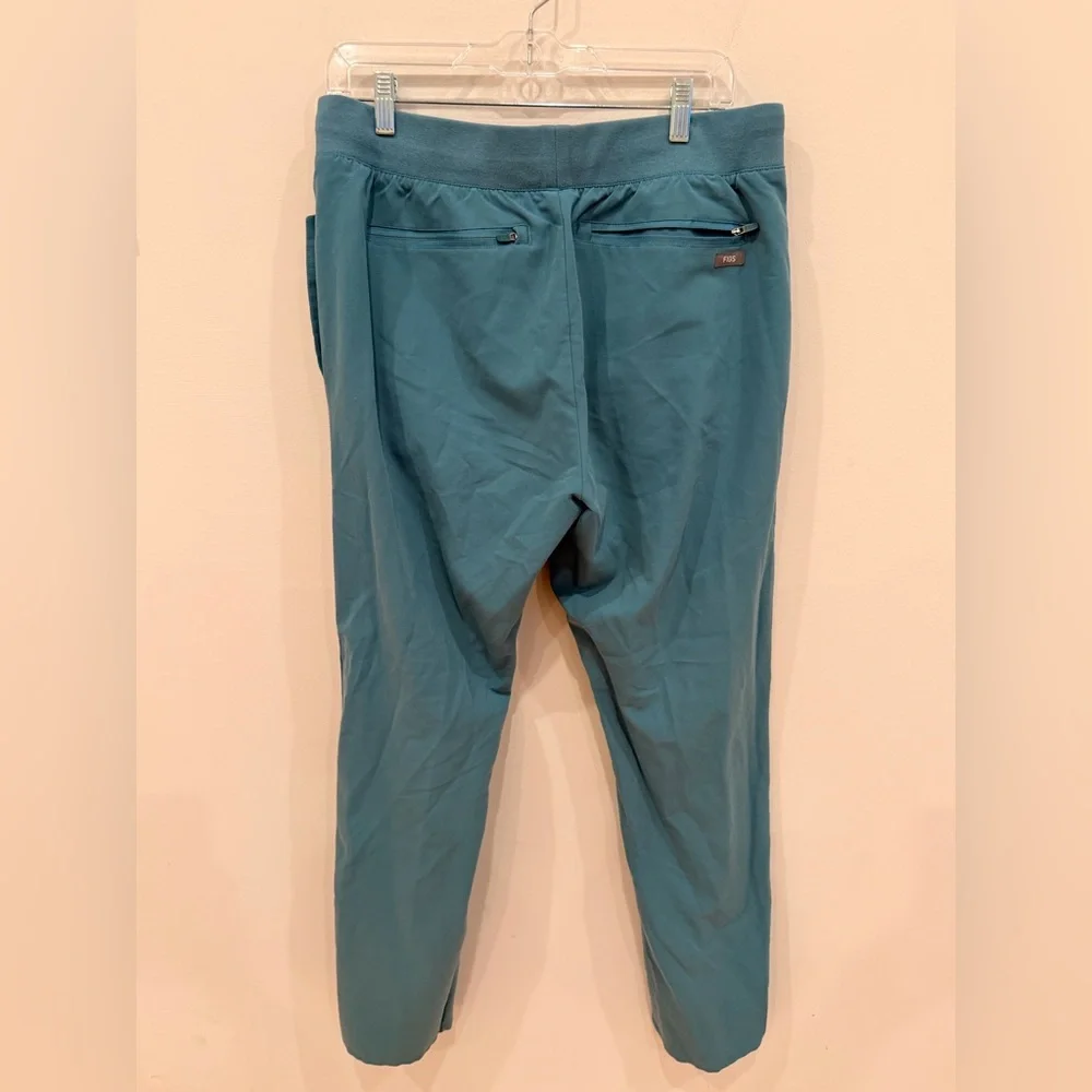 FIGS Technical Collection Scrub Pants Large Teal‎ Straight Leg Drawstring